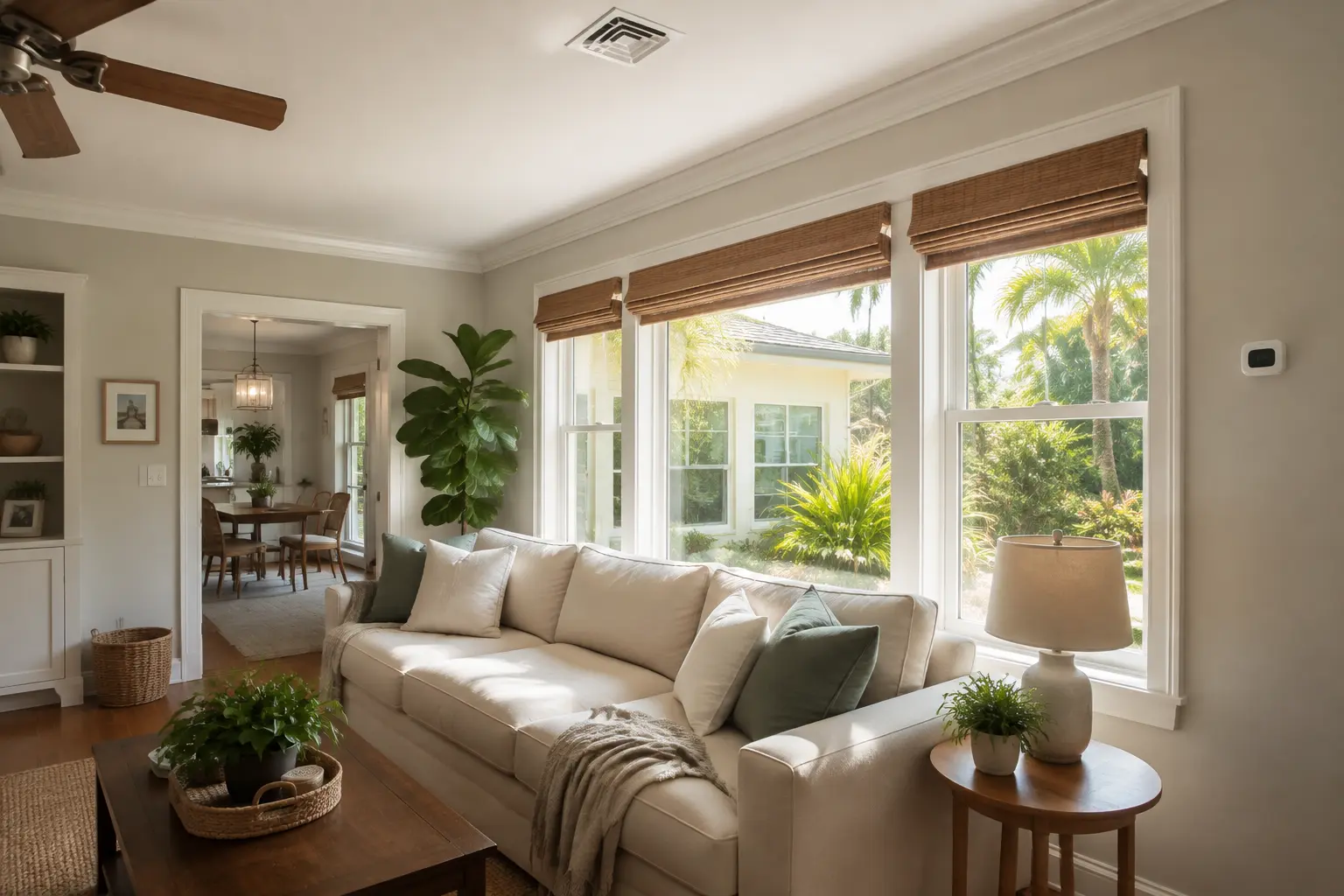 A comfortable, efficiently cooled living space beneath an insulated roofline